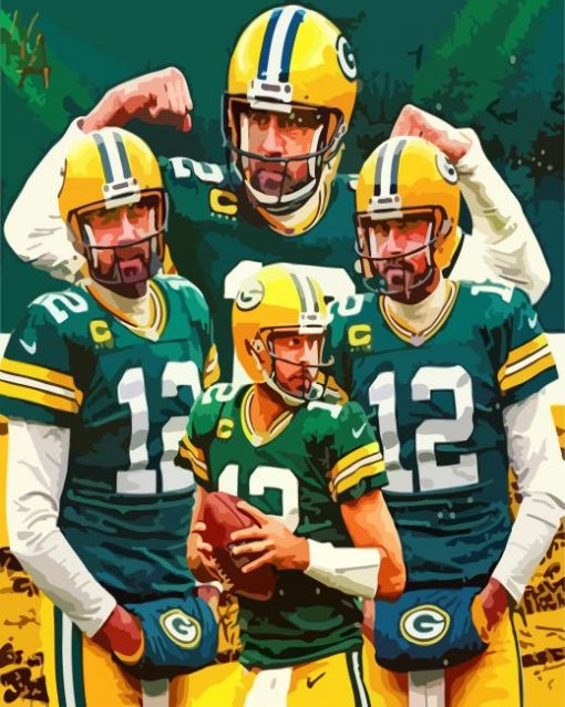 Aaron Rodgers Green Bay Packers paint by numbers