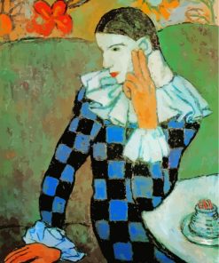 Harlequin Leaning Pablo Picasso paint by numbers