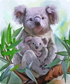 Koala Bear And Baby paint by numbers