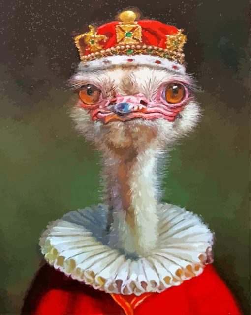 Ostrich Wearing A Crown paint by numbers