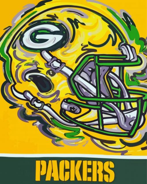 Packers Helmet Illustration paint by numbers