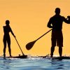 Paddle Boarding Silhouette paint by numbers