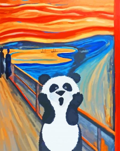 Panda The Scream paint by numbers