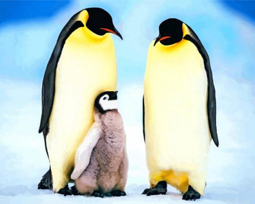 Penguin Family paint by numbers