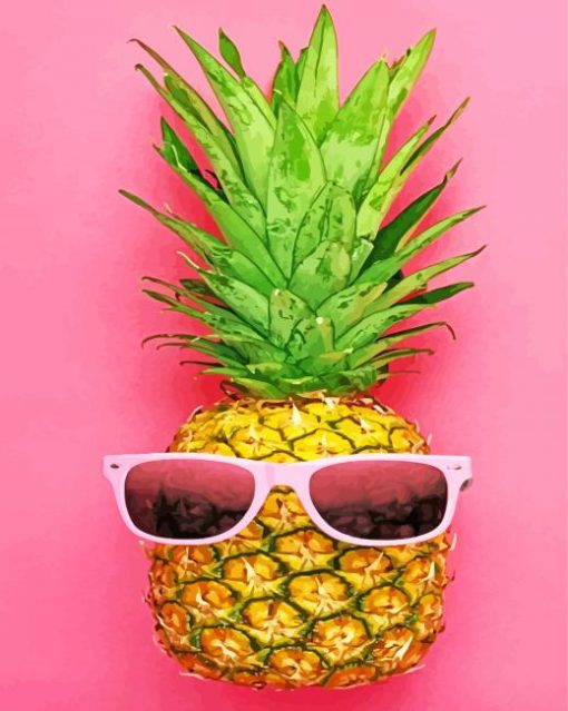 Pineapple Wearing Glasses paint by numbers