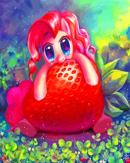 Pinkie And Strawberry paint by numbers