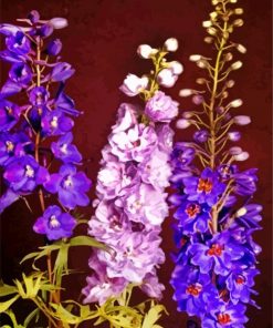 Purple Larkspur paint by numbers