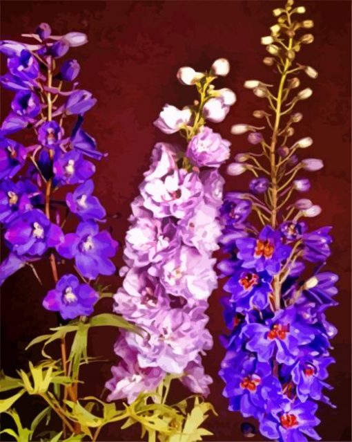 Purple Larkspur paint by numbers