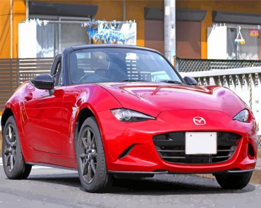Red Mx5 paint by numbers