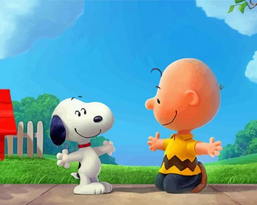 Snoopy and Charlie Brown paint by numbers