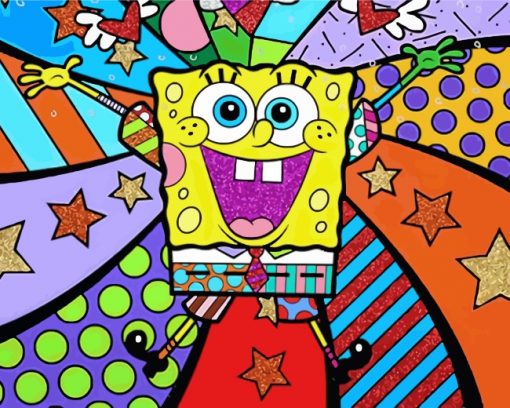 Spongebob Folk Art paint by numbers