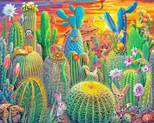 Succulent Desert paint by numbers