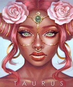 Taurus Zodiac Sign Girl paint by numbers