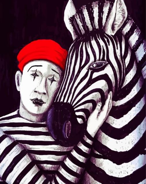 Zebra And Mime paint by numbers
