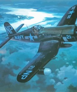 Black Navy Fighter paint by numbers