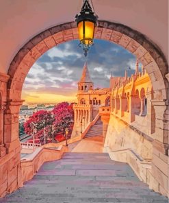 Budapest Fishermans Bastion Monument paint by numbers