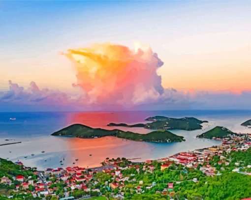 The Caribbean Island of St Thomas paint by numbers