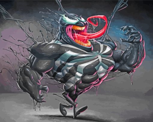 Caricature Venom Art paint by numbers