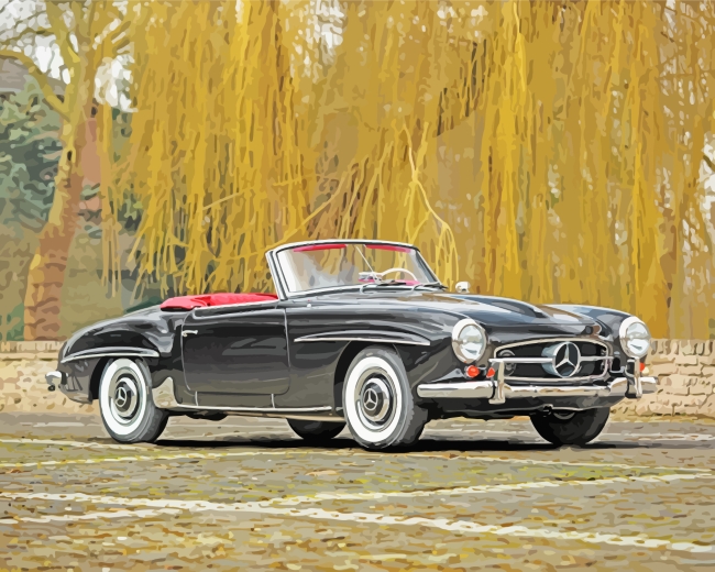 Classic Black Mercedes paint by numbers