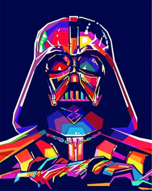 Colorful Darth Vader paint by numbers