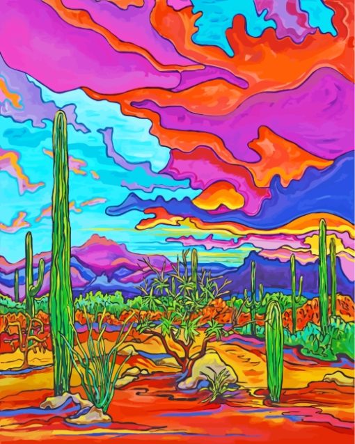 Colorful Desert Art paint by numbers