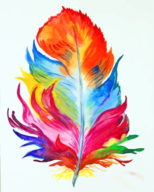 Colorful Feather paint by numbers