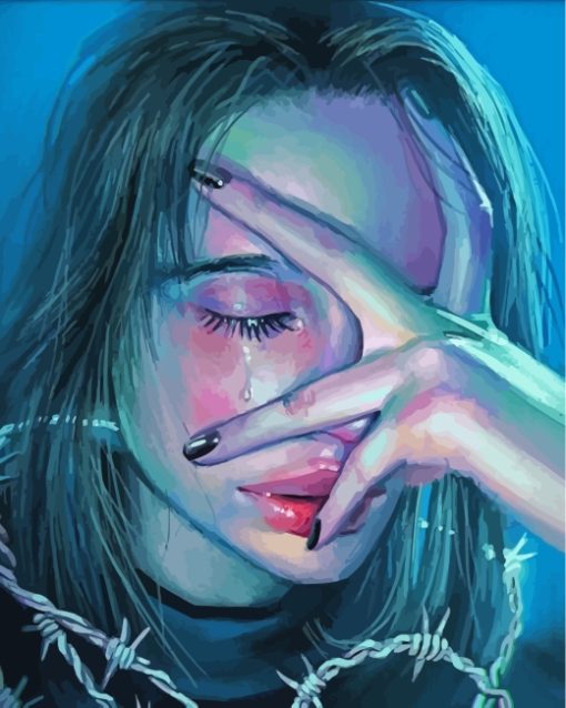 Crying Girl paint by numbers