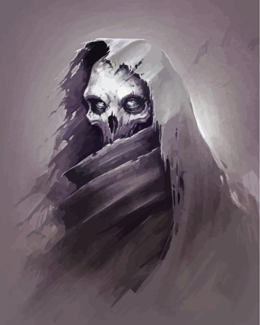 Ghost Skull paint by numbers