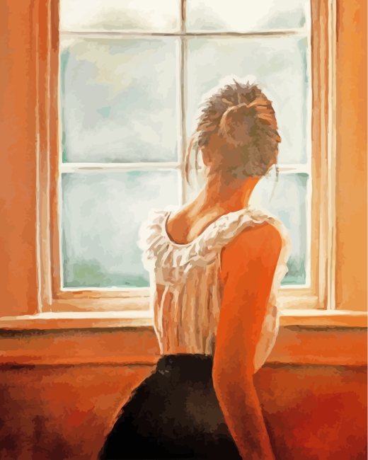 Girl At The Window - Paint By Number - Painting By Numbers