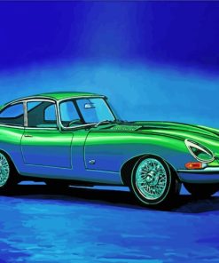 Green Jaguar paint by numbers