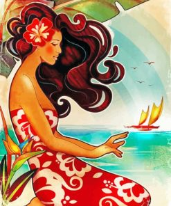 Hawaiian Lady paint by numbers