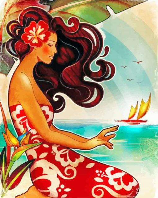 Hawaiian Lady paint by numbers