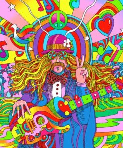 Hippie Musician Paint by numbers