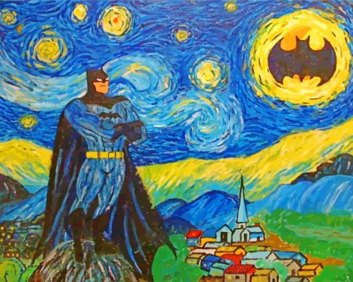 Impressionist Batman paint by numbers