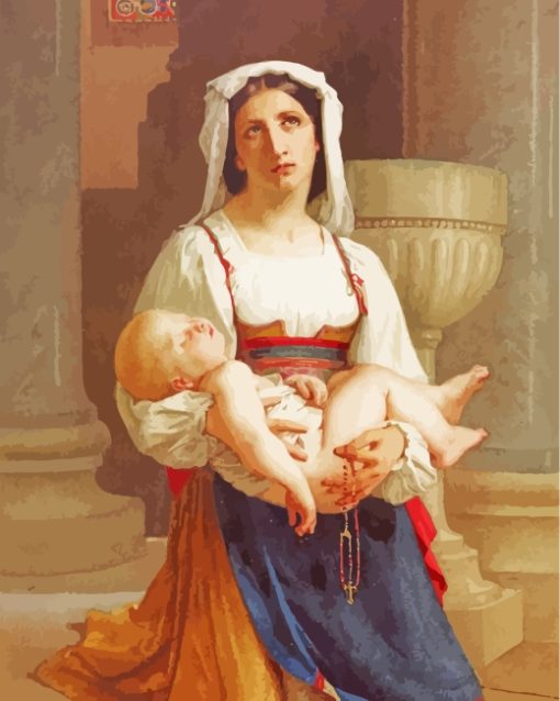 Italian Peasant With Child paint by numbers
