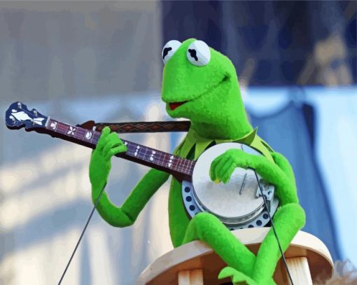 Kermit Playing Music paint by numbers