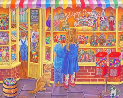 Lillipop Candy Shop paint by numbers