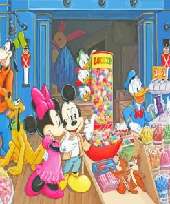 Mickey And Minnie Candy Store paint by numbers