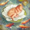 Newborn Baby And Koi paint by numbers