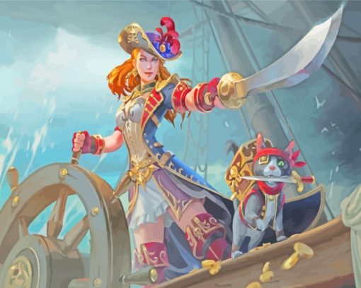 Pirate Girl paint by numbers