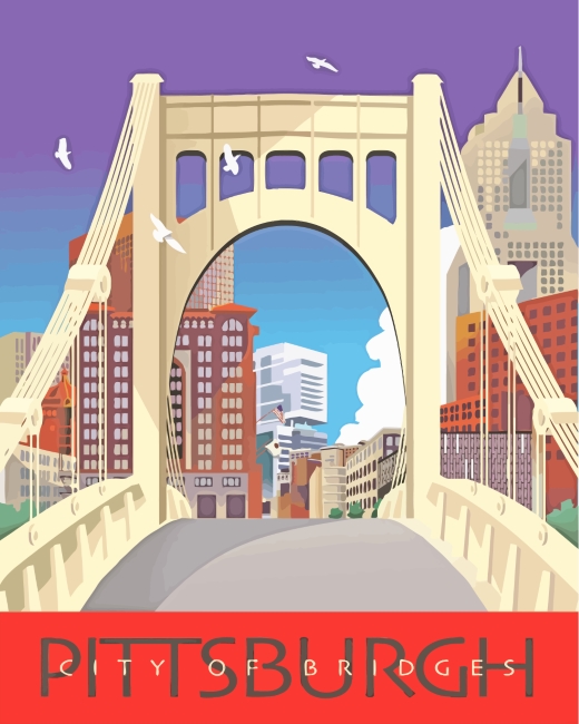 Pittsburgh City Of Bridges - Paint By Number - Painting By Numbers