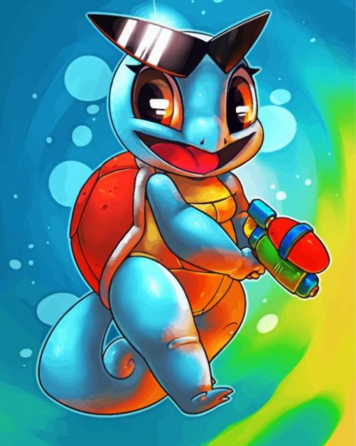 Pokemon Squirtle Art Paint by numbers