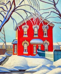 Red House Winter paint by numbers