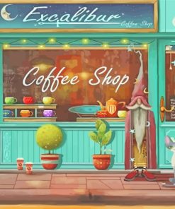 Retro Coffee Shop paint by numbers