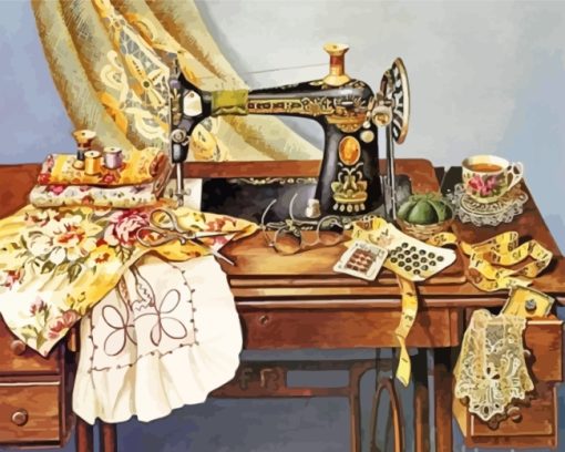 Sewing Machine paint by numbers