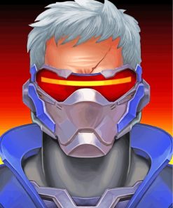 Soldier 76 Overwatch paint by numbers
