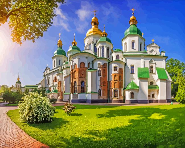St Sophia Catherdal Kiev paint by numbers