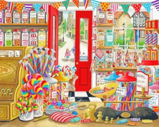 Vintage Candy Store paint by numbers