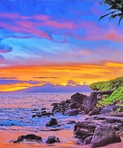 West Maui Sunset Glow paint by numbers