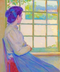 Woman Looking Out Window paint by numbers